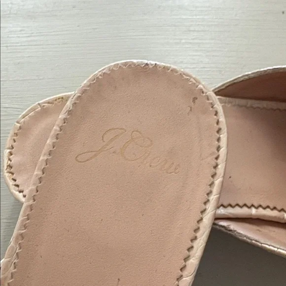 J. Crew Beige Embossed Leather Loafers Cream - Picture 3 of 5